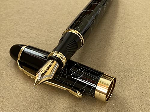 Rhapsody Jinhao x450 Füllfederhalter, 0,5 mm, mittlere Spitze, schwarze und weiße Linien von Rhapsody