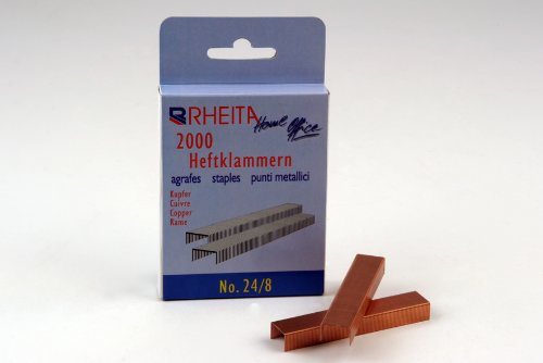 10.000 (5x 2.000) Heftlammern No. 24/8 aus Kupfer von Rheita