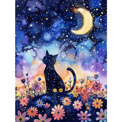 Rheskbecy Diamond Painting Set, katze Diamant Painting Bilder Malerei Full Mosaikherstellung für Home Wand Décor Geschenke 30x40cm von Rheskbecy