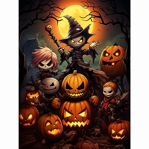 Rheskbecy Halloween Diamond Painting Set für Kinder,DIY 5D diamant painting Halloween bilder für Erwachsene,Home Wall Decor 30x40cm von Rheskbecy