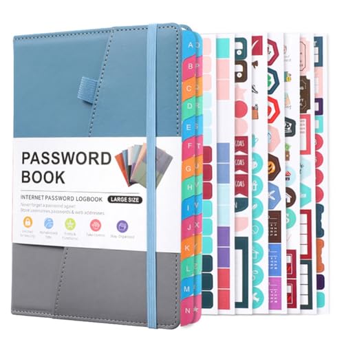 Rhghfujhgy Passwortbuch mit Alphabetischen Tabs für Senioren, Passwort-Notizbuch für Internet-Website-Adressanmeldung im Detail,B Ca. 21,3 X 15 cm von Rhghfujhgy