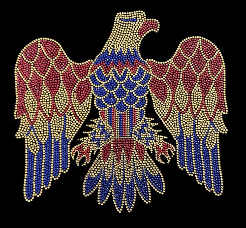 Rhinestop Elvis Adler Patch Iron on Evlis Eagle Evlis Eagle Patches Evlis Eagle Decal, Evlis Eagle Applique, Rhinestone Elvis Design, Rot, Blau, Gold von Rhinestop