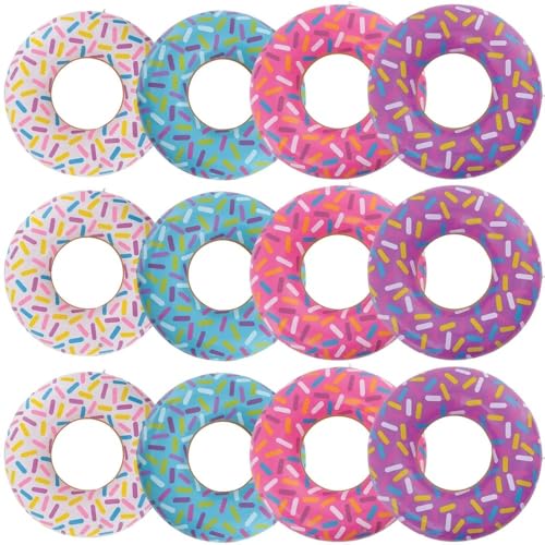 Donut-Aufblasen in verschiedenen Farben, 61 cm, 12 Stück, perfekt für Motto-Partys, Pool-Essentials und auffällige Karnevalspreise von Rhode Island Novelty