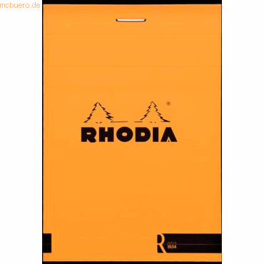 10 x Rhodia Notizblock Basic 8,5x12cm 70 Blatt liniert orange von Rhodia