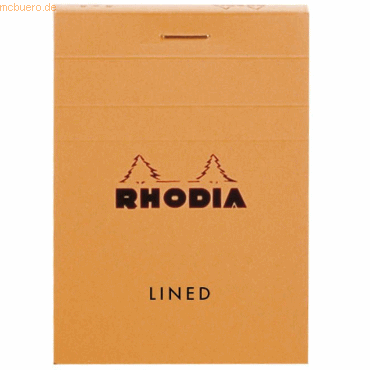 10 x Rhodia Notizblock Nr. 11 A7 7,4x10,5cm 80 Blatt 80g kariert orang von Rhodia