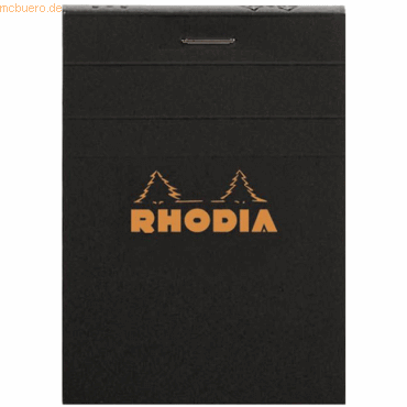 10 x Rhodia Notizblock Rhodia Nr. 11 A7 kariert 80 Blatt schwarz von Rhodia