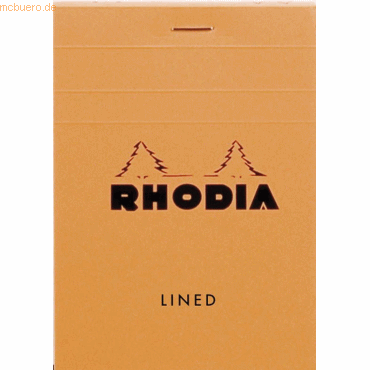 10 x Rhodia Notizblock Rhodia Nr. 12 8,5x12cm liniert 80 Blatt orange von Rhodia