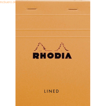 10 x Rhodia Notizblock Rhodia Nr. 13 A6 liniert 80 Blatt orange von Rhodia