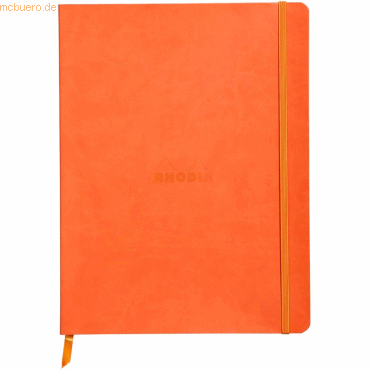 Rhodia Notizbuch Flex 19x25cm liniert 90g/qm 80 Blatt mandarin von Rhodia