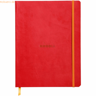 Rhodia Notizbuch Flex 19x25cm liniert 90g/qm 80 Blatt mohnrot von Rhodia