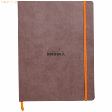 Rhodia Notizbuch Flex 19x25cm liniert 90g/qm 80 Blatt schokolade von Rhodia