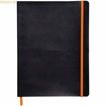 Rhodia Notizbuch Flex 19x25cm liniert 90g/qm 80 Blatt schwarz von Rhodia