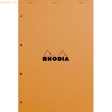 5 x Rhodia Notizblock Rhodia Nr. 11 A4+ liniert mit Rand gelocht 80 Bl von Rhodia