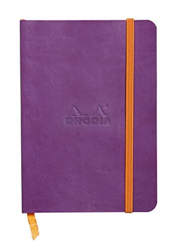 Rhodia 117360C Rhodiarama Notizheft (mit weichem Umschlag, dot grid, 72 Blatt, 90 g elfenbeinfarbenes Papier, DIN A6, 10,5 x 14,8 cm, Lesezeichen, Innentasche) 1 Stück violett von Rhodia