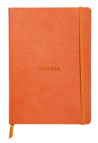 Rhodia 117414C Notizheft (mit weichem Umschlag, liniert, 80 Blatt, DIN A5, 14,8 x 21 cm) 1 Stück tangerine von Rhodia