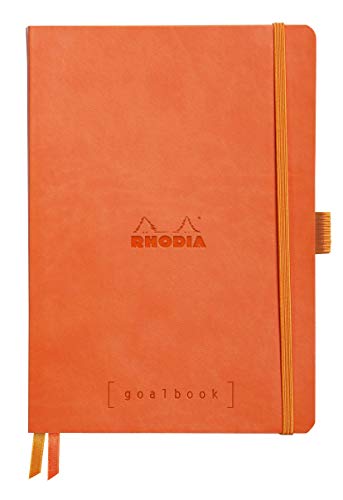 Rhodia 117583C Notizheft Goalbook (DIN A5, 14,8 x 21 cm, Dot, praktisch und trendige, mit weichem Deckel, 90g weißes Papier, 120 Blatt) 1 Stück, Rot von Rhodia