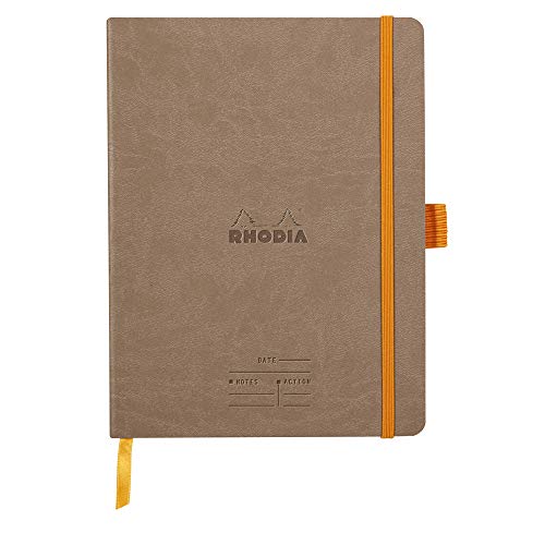 Rhodia 117784C Meeting Book (DIN A5+, 160 x 210 mm, 80 Blatt, 90 g, elegant und praktisch) 1 Stück maulwurfgrau von Rhodia