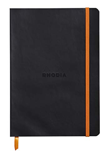 Rhodia 117817C – Rhodiarama weiches Notizbuch, A5, 160 Seiten, 5/5 elfenbeinfarbenes Papier, 90 g, Gummibandverschluss, Schwarz von Rhodia