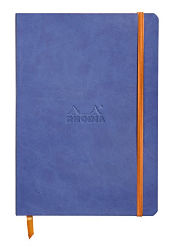 Rhodia 117822C – Rhodiarama weiches Notizbuch Saphir A5, 160 Seiten, 5/5 elfenbeinfarbenes Papier, 90 g, Gummibandverschluss von Rhodia