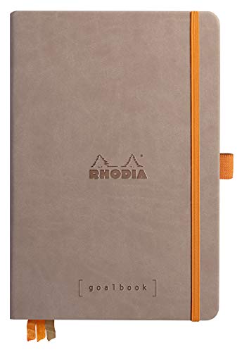 Rhodia 118774C GoalBook (DIN A5, 14,8 x 21 cm, 120 Blatt, dot-Lineatur, 90 g, elegant und praktisch) 1 Stück, Maulwurfgrau von Rhodia