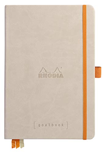 Rhodia 118775C GoalBook (DIN A5, 14,8 x 21 cm, 120 Blatt, dot-Lineatur, 90 g, elegant und praktisch) 1 Stück, Beige von Rhodia