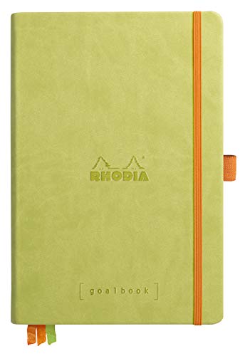 Rhodia 118776C GoalBook (DIN A5, 14,8 x 21 cm, 120 Blatt, dot-Lineatur, 90 g, elegant und praktisch) 1 Stück, Anisgrün von Rhodia