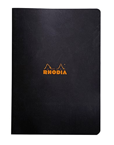 Rhodia 119163Cpack – 10 Hefte schwarz – A4 – kleine Karos – 96 Seiten – helles weißes Papier 80 g/m – Umschlag aus beschichtetem Karton, weich, robust und wasserdicht von Rhodia