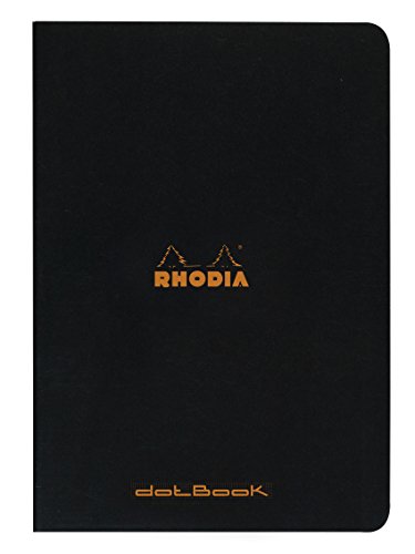 Rhodia 119166C - Notizheft / Kladde DIN A4 21x29,7cm, 48 Blatt Dot-Lineatur 80g, nicht mikroperforiert, Schwarz, 1 Stück von Rhodia