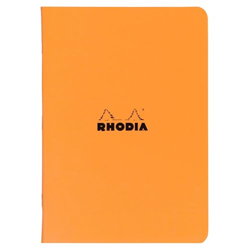 Rhodia 119168Cpack – 10 Stück Notizhefte Orange – A4 – liniert – 96 Seiten – weißes Papier 80 g/m² – Umschlag aus weichem beschichtetem Karton, robust und wasserdicht von Rhodia