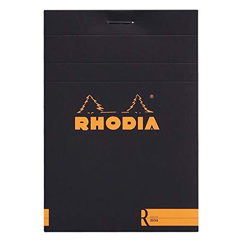 Rhodia 122012C Notizblock (elfenbein, liniert, 90 g, 85 x 120 mm, 70 Blatt) 1 Stück schwarz von Rhodia