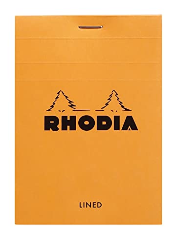 Rhodia 12600C - Notizblock N°12 (geheftet, liniert, mikroperforiert, 85 x 120 mm, 80 Blatt) 1 Stück orange von Rhodia
