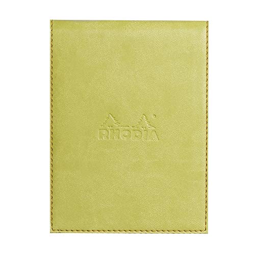 Rhodia 128206C Notizblock N12 (mit Schutzhülle aus Kunstleder, 9,5 x 13 cm, liniert, schick und elegant, ideal für Ihre Notizen) 1 Set, anisgrün von Rhodia