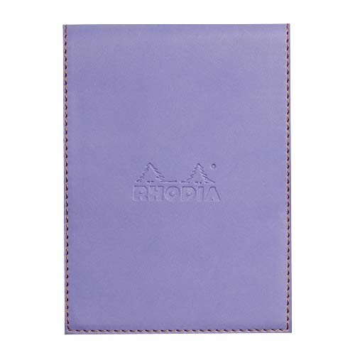 Rhodia 128209C Notizblock N12 (mit Schutzhülle aus Kunstleder, 9,5 x 13 cm, liniert, schick und elegant, ideal für Ihre Notizen) 1 Set, iris von Rhodia