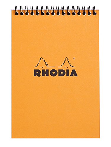 Rhodia 16500C Notizblock Note Pad (mit Doppelspirale, DIN A5, kariert, 80 g, 14.8 x 21 cm, 80 Blatt) 1 Stück orange von Rhodia