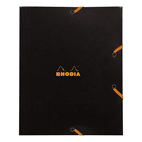 Rhodia 19249C - Sammelmappe mit Gummizugverschluss, 3 Klappen, 19x24 cm, , ideal für Ihre Organisation, Schwarz, 1 Stück von Rhodia