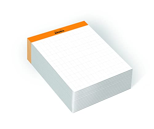 Rhodia 194043C - Memoblock N°11 Rhodiatime, DIN A7 8,5x11,5 cm, kariert, 240 Blatt, 80g, kompakt und praktisch, einzeln eingeschweißt, Orange, 1 Stück von Rhodia