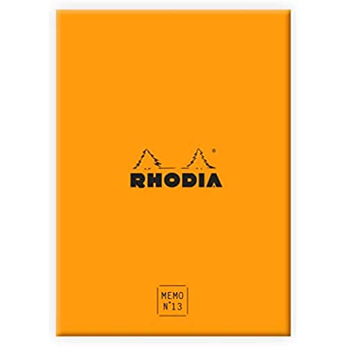 Rhodia 194053C - Schreibset mit Box und Memoblock N°13 Rhodiatime, DIN A6, 11,5x16 cm, liniert, 240 Blatt, 80g, einzeln eingeschweißt, praktisch und kompakt, Orange, 1 Set von Rhodia