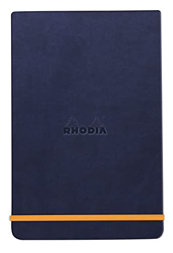 Rhodia 194359C - Notizbuch Webnotepad 9x14 cm, 96 Blatt abtrennbar liniert 90 g, 1 Stück, Nachtblau von Rhodia