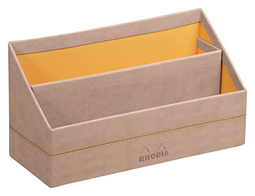 Rhodia 194607C - Briefablage 25x10x14cm, aus Kunstleder, elegant und praktisch, 1 Stück, Rosenquarz von Rhodia