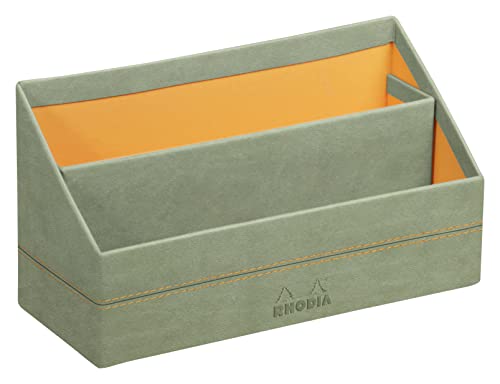 Rhodia 194609C - Briefablage 25x10x14cm, aus Kunstleder, elegant und praktisch, 1 Stück, Seladon von Rhodia