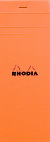 Rhodia 8200C - Notizblock N°8 (kariert 74 x 210 mm, 80 Blatt, ideal für Einkaufsliste) 1 Stück orange von Rhodia