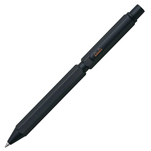 Rhodia 9342C – 3-in-1 ScRipt Multipen schwarz – nachfüllbar – 2 Kugelschreiber 0,5 mm schwarz & rot + 1 Druckbleistift Graphitmine 0,5 mm Schaft aus gebürstetem Aluminium von Rhodia