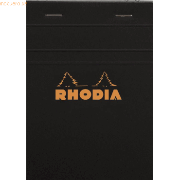 10 x Rhodia Notizblock Rhodia Nr. 13 A6 kariert 80 Blatt schwarz von Rhodia