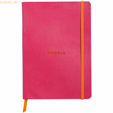 Rhodia Notizbuch Flex A5 liniert 90g/qm 80 Blatt himbeer von Rhodia