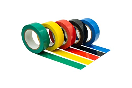 RIKAMA® Universelles Isolierband Set mit 5 Farben für den Innen- und Außenbereich | 19mm x 10m | wasserdicht Klebeband | Kabelisolierung | Dichtband von RiKaMa ONLINEVERSAND AUS EINER HAND