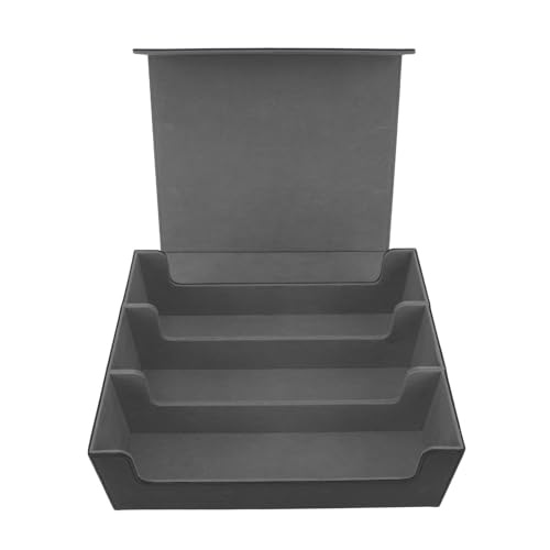 RiToEasysports Kartendeckbox, 3 Zeilen Großer Kapazitätskartendeckspeicher Hülle Magnetverschluss PU Leder Divider Kartendeckbox für Einfache Sortierung und Lagerung für (Schwarze Hülle mit von RiToEasysports