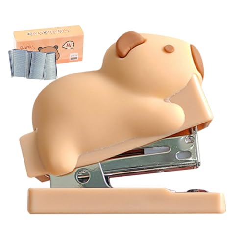 Cute Capybara Stapler, Portable and Compact Stapler for Office and School, Fun Cartoon Capybara Design with, Office Supplies for Kids, Students, Teachers, Small and Convenient Stapler for Desk von Riaisttd