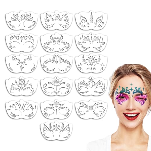 Face Paint Stencils, Reusable Art Templates, Drawing Flower Shapes, Flexible Design, 20x12x0.1cm, Easy Wash, for Kids Adults School Halloween Easter Events Face Paint Stencils, Reusable Art Templates, Drawing Flower Shapes, Flexible Design, 20x12x0.1cm, Easy Wash, for Kids Adults School Halloween Easter Events von Riaisttd