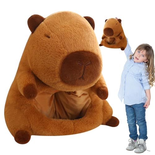 Plüsch-Capybara-Kopfbedeckung, kreative Drag-Party-Requisiten, 38 x 35 cm, niedlicher Capybara-Plüschhut, gefüllte Kopfmaske, originelles Halloween-und Weihnachts-Kostüm-Zubehör von Riaisttd