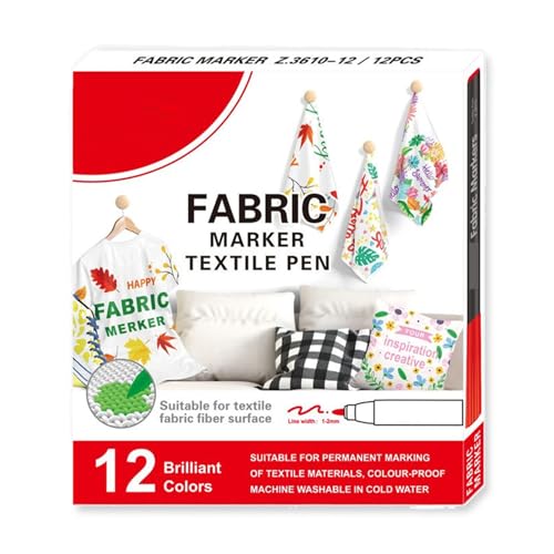 Riaisttd Fabric Marker Set, Cloth Paint Pens, Textile Watercolor Markers, Washable Ink, 6.3x5.71 inches Vibrant 12/24 Colors, Ideal for Home, Outdoor, Laundry, Shoe Decoration. Riaisttd Fabric Marker Set, Cloth Paint Pens, Textile Watercolor Markers, Washable Ink, 6.3x5.71 inches Vibrant 12/24 Colors, Ideal for Home, Outdoor, Laundry, Shoe Decoration. von Riaisttd